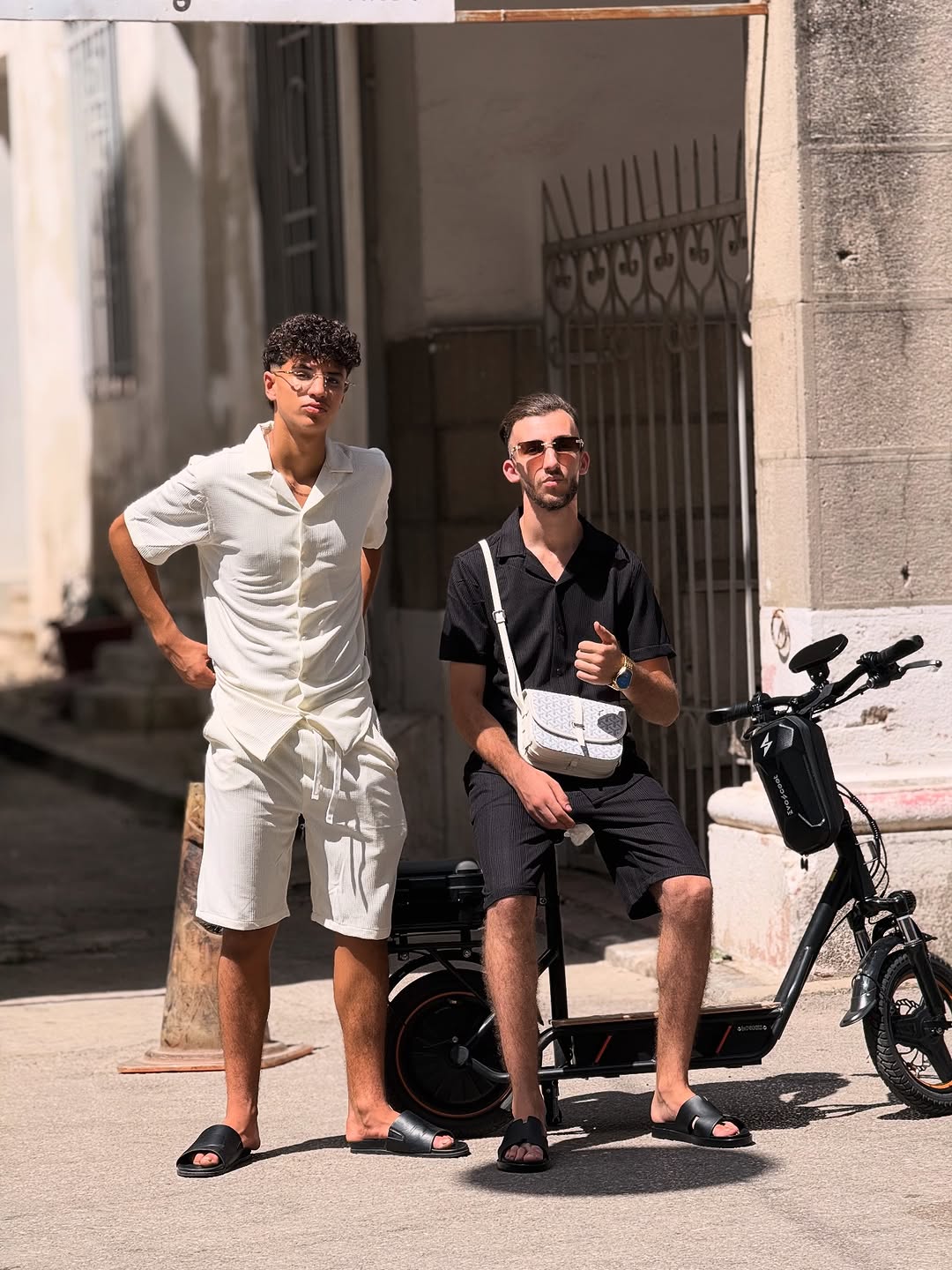 Ensembles chemise et short d’été, blanc et noir